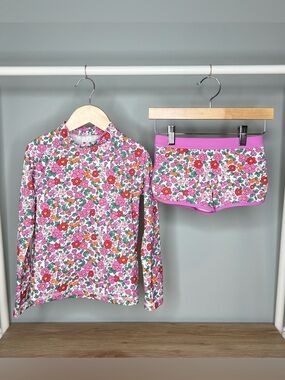 Mini Boden - Sunsafe Patterned Rash Vest and Swim Shorts - Apple Blossom Floral